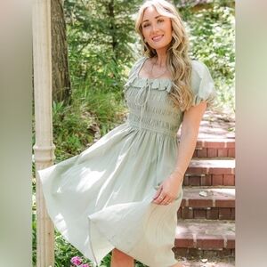 Ivy City Co Rae Dress in Sage size XS